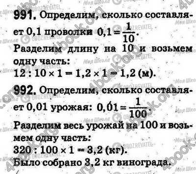 ГДЗ Математика 5 клас сторінка 991-992